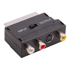 Adaptateur péritel vers 3 fiches RCA IN/OUT + Adaptateur S-VHS AV Audio, Vidéo