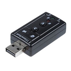 Carte Son Adaptateur USB Audio Carte Son 3D 7.1 Sound Casque - Externe Touches Fonctionnelles Comprises Son 3D Surround Dynamique Idéal Pour Dj /