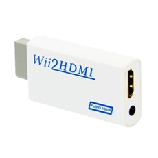 Adaptateur HDMI Wii Convertisseur Wii Hdmi Signal Vidéo Full HD 720P/1080P avec Audio Sortie Jack 3,5mm-Blanc