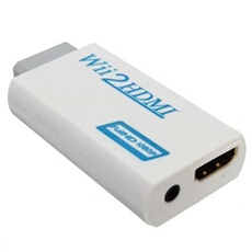 Adaptateur Convertisseur Vidéo Full HD Adaptateur Convertisseur pour Wii Vers HDMI 720P/1080P Wii Vers HDMI Sortie Jack Audio 3,5mm