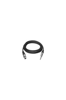 Xlr m to jack cable 10 m black xlr male- jack 6,3m cable 6mm 22awg heady duty, 94% tinned copper shielding, high flexibility and
