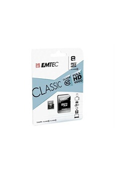 Carte mémoire SD Emtec Classic - Carte mémoire flash (adaptateur SD inclus(e)) - 8 Go - Class 10 - micro SDHC