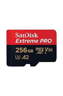 Carte mémoire SD Sandisk Extreme Pro - Carte mémoire flash - 256 Go - A2 /  Video Class V30 / UHS-I U3 / Class10 - microSDXC UHS-I