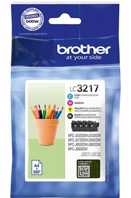 Cartouche d'encre Brother LC3217 Value Pack - Pack de 4 - noir, jaune,  cyan, magenta - original - cartouche d'encre - pour Brother MFC-J5330,  J5335, J5730, J5930, J6530