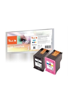 Cartouche d'encre Peach Multi Pack H62 - Pack de 2 - noir, couleur (cyan, magenta, jaune) - compatible - remanufacturé - cartouche d'encre (alternative pour : HP 62) - pour
