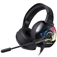 Casque Gaming PS4,ONIKUMA Casque Gamer Micro RGB LED Lampe PS4 PC Mac Smartphone Laptop Noir