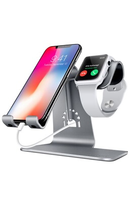 Chargeur pour téléphone mobile Moonmini Support en aluminium 2 en 1 pour  Apple Watch et Iphone/Ipad