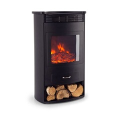 Cheminée électrique Bormio - Chauffage 950W 1900W thermostat - noire