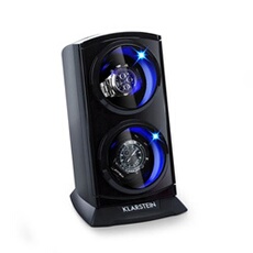 St Gall Premium Remontoir automatique de luxe pour 2 montres - 4 programmes - éclairage LED - Noir