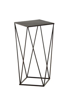 table d'appoint aubry gaspard - sellette design en métal noir 36 x 36 x 61 cm