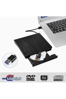 VSHOP DVD Lecteur DVD Externe CD USB 3.0 Enregistreur Portable Graveur DVD CD Combo Ultra Slim DVD ROM CD Player,Antichoc et Antibruit,Transmission