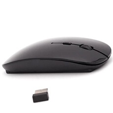 VSHOP Souris Sans-fil Design rechargeable avec économie d'énergie (Noir)
