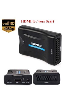 VSHOP Adaptateur MHL/HDMI vers Péritel SCART Convertisseur AV CVBS Adaptateur de Signal CRT TV, VHS VCR, DVD Support NTSC PAL