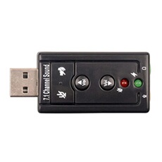 VSHOP Carte de son externe USB 7.1, son 3D, sur-round sound, 3, 5 mm jack pour écouteurs, haut-parleurs, microphones, Plug and Play