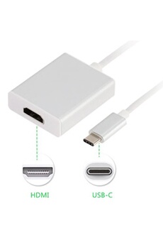VSHOP  Adaptateur USB C Type C Male vers HDMI Femelle Cable Adaptateur Convertisseur pour Nexus 6P, Windows / Mac etc, Noir