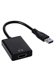 VSHOP Cable adaptateur ordinateur, pc portable USB vers TV écran LCD HDMI (USB 3,0 / 1080p) Qualité premium