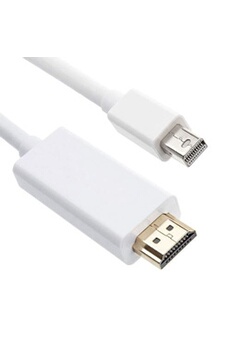 Câbles vidéo GENERIQUE VSHOP  3m - Câble Mini DisplayPort vers HDMI (miniDP mâle vers HDMI mâle) - blanc - 3m - idéal pour les Appareils Apple (MacBook Air, Mac Book Pro