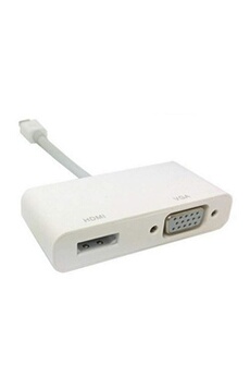 Hub USB GENERIQUE VSHOP Thunderbolt Mini Display Port DP Vers HDMI/ VGA/ HDTV/ TV/ AV Vidéo - Adapteur Câble HDTV TV AV Vidéo - Pour Apple Imac, Mac Mini, Mac Pro,