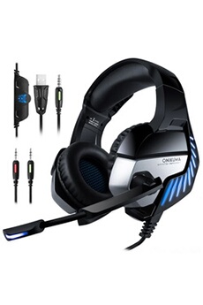 Gaming Casque - Gamer Casque pour PS4 Nintendo Switch Headset(Audio) PC, Haute Qualité & Son 7.1 Surround Bleu
