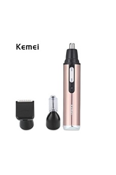 Rasoir électrique Kemei Epilation rasoir électrique nez et oreille tondeuse à cheveux Rose Or