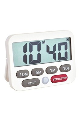 Ustensile de cuisine TFA dostmann minuteur numérique et chronomètre, plastique, blanc, 9 x 2 x 9 cm