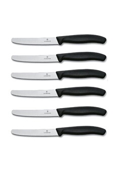 couteau victorinox jeu de 6 couteaux de table à pain noir