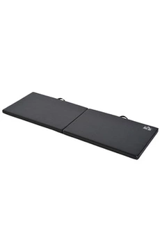 matelas de gymnastique homcom tapis de gymnastique yoga pilates fitness pliable portable grand confort 180l x 60l x 5h cm revêtement synthétique noir