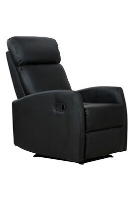Fauteuil de salon Homcom Fauteuil de relaxation inclinable 170° avec repose-pied ajustable revêtement synthétique noir