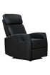 Homcom Fauteuil de relaxation inclinable 170° avec repose-pied ajustable revêtement synthétique noir photo 1