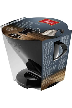 porte-filtre, pour filtre a café 1x6, compatible avec 1 verseuse ou 2 tasses, plastique, pour over, noir