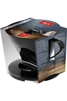 porte-filtre, pour filtre a café 1x2, compatible avec 1 verseuse ou 2 tasses, plastique, pour over, noir
