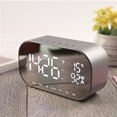 Bluetooth réveil horloge enceinte haut-parleur - Gris
