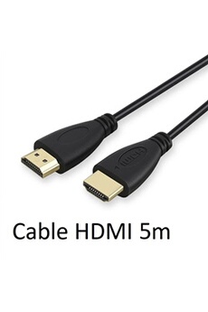 Cable HDMI Male 5m pour PC PACKARD BELL Console Gold 3D FULL HD 4K Television Ecran 1080p Rallonge (NOIR)