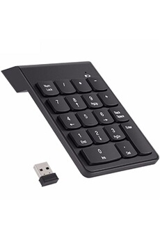 Clavier GENERIQUE Pave Numerique Sans Fil pour ASUS Chromebook PC Clavier USB Chiffres 18 touches Pile (NOIR)