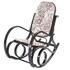 Fauteuil à Bascule M41 En Bois Massif - Rocking-chair Rétro En Tissu Jacquard Brun - Jusqu'à 120 Kg
