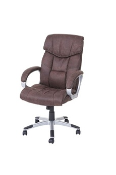 chaise de bureau hwc-a71, chaise pivotante, tissu imitation daim, brun