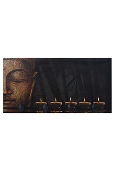 dressing et penderie mendler portemanteau mural « photo » hwc-c75, 4 double crochets, 60x30cm buddha