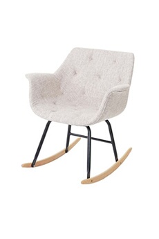 chaise mendler fauteuil à bascule malmö t820 relax tissu crème gris