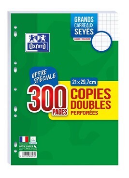 Lot De 2 Copies Doubles 200 Pages A4 Petits Carreaux 70g - CONQUÉRANT