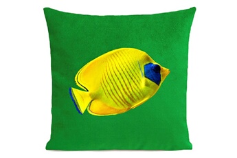 Drap bébé Artpilo Coussin velours carré imprimé poissons yellow fish - 100 x 100 cm
