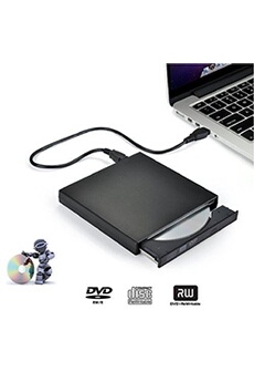 Lecteur-graveur externe GENERIQUE Graveur DVD Externe, iAmotus DVD/CD Lecteur Portable USB 2.0 CD DVD +/-RW ROM Player Compatible Windows XP/7/8/10/Vista/Linux, Mac O