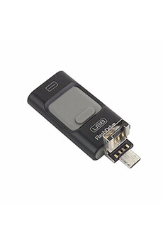 Clé USB externe i-Flash 3 en 1 OTG Pour iPhone 8 / 7 / 6 / 6S / 5 / iPad et téléphones Samsung 128 Go Noir