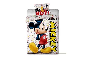 Parure enfant Disney Disney mickey housse de couette - 100% microfibre - 1-personne (140x200 cm + 1 taie) - 1 pièce (63x63 cm) - multicolore