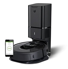 Aspirateur robot Roomba i7+ avec sa base autovidage CleanBase Noir