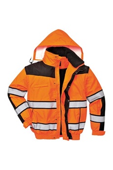 doudoune sportswear portwest - veste bomber haute visibilité - homme (s) (orange/noir) - utrw4387