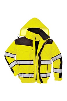 doudoune sportswear portwest - veste bomber haute visibilité - homme (m) (jaune/noir) - utrw4387