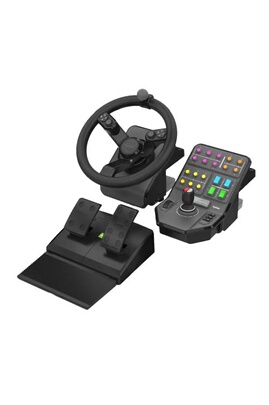 Volant gaming MadCatz Saitek Heavy Equipment Precision Control System -  Ensemble volant, pédales et levier de vitesse - filaire - pour PC