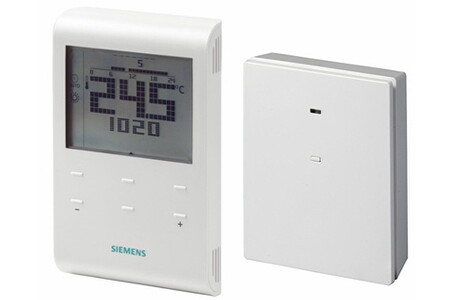 Thermostat et programmateur de température Siemens Thermostat d'ambiance programmable sans fil radio commandé rde - emetteur rde100.1rf + récepteur rcr100.rf