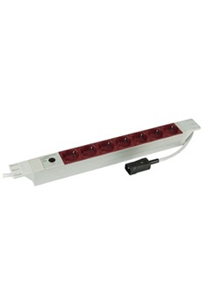 Kopp multiprise 19 Zoll 7fach blanc, Rot Kaltgeräteprise mâle 931704011