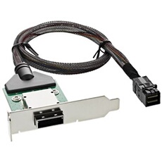 Support adaptateur SAS HD à profil bas ext. SFF-8088 à int. SFF-8643 0.5m